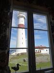 Looking out the living room window of Knut's house on the island